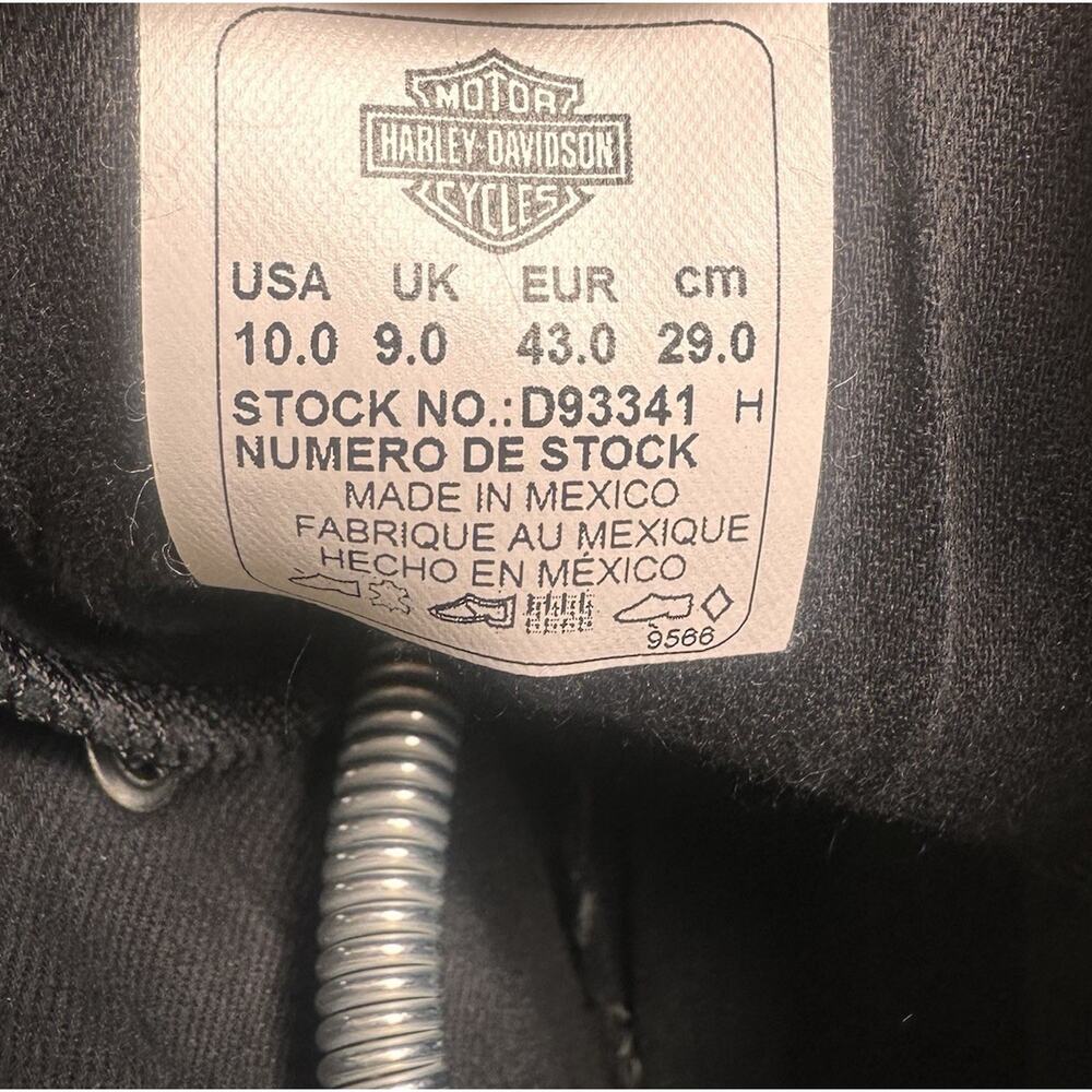 Harley Davidson Men’s Baxter Hi Top Leather Sneakers Mens Sz 10 Black Moto Biker - Picture 5 of 14